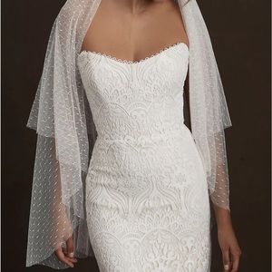 Anthropologie Twigs & Honey Point D’Esprit Veil